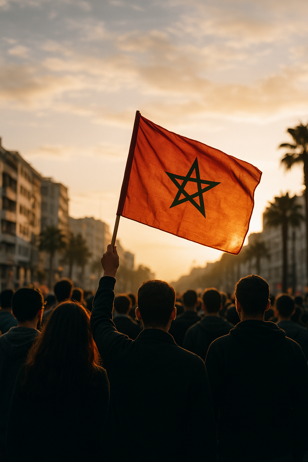 Le Maroc s’éveille. Une jeunesse marche vers l’inconnu, drapeau levé, refusant de plier sous le poids du silence.