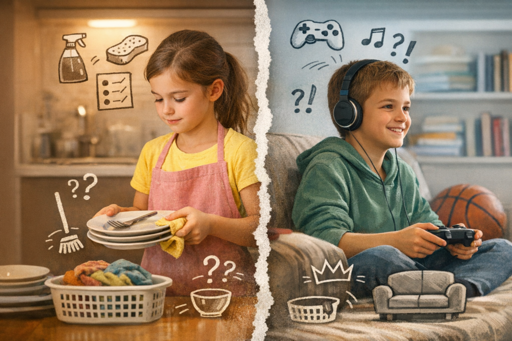 Les enfants et le ménage : former les générations futures